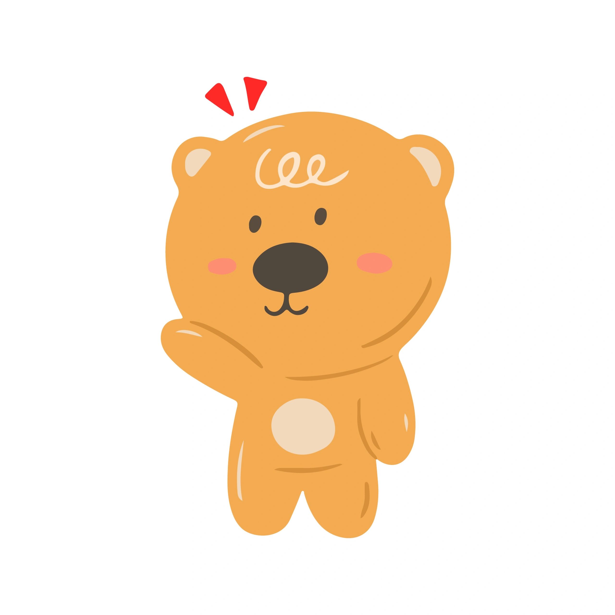 Friendly illustrated bear used as testimonial accent