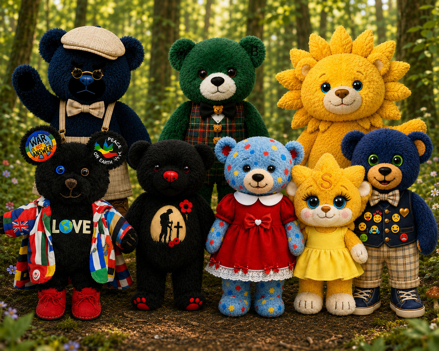 Emotibears in the woods